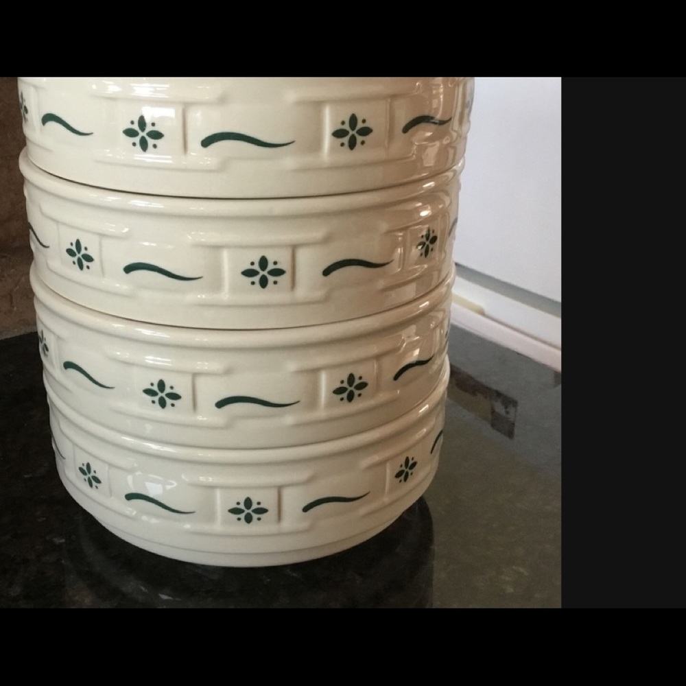 New Longaberger stacking bowls, set of 4 green